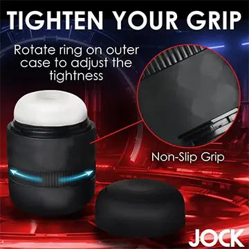 Black adjustable device with non-slip grip.