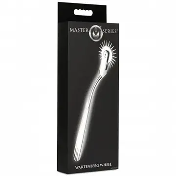 A silver wartenberg wheel in its packaging.
