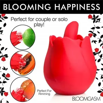 Red rose-shaped sex toy for couples.
