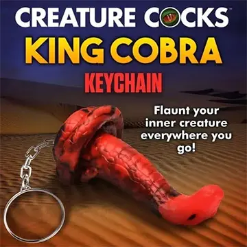 Red King Cobra keychain on a ring.