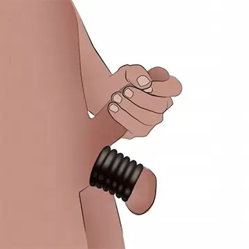 A man holding his hand up to the side of his body.