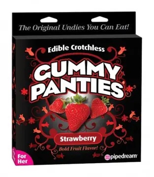 Edible Gummy Panties in Strawberry flavor.