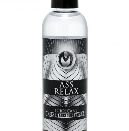 A bottle of ass relax lubricant