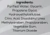 Ingredients for a liquid that is made of water.