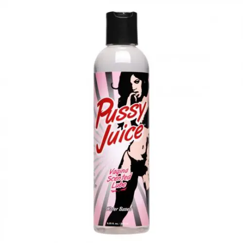 A bottle of pussy juice is shown.