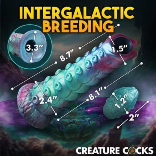 Intergalactic breeding toy with measurements.