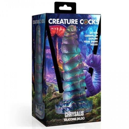 Chrysalis silicone dildo in packaging.