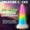 Rainbow unicorn dildo glows in the dark.