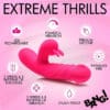 Pink silicone toy with multiple vibration settings.