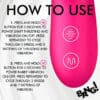 Instructions for using a pink sex toy.