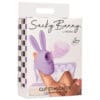 Purple rabbit-shaped clit stimulator in packaging.