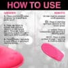 Instructions for using a pink sex toy.