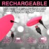 Rechargeable pink device charging instructions.