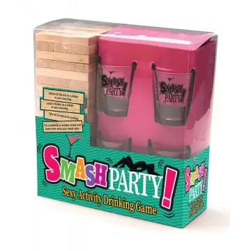 Smash Party drinking game with shot glasses.