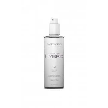 Wicked Simply Hybrid Water-Based Lubricant Bottle.