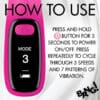 Pink vibrating device with instructions on how to use.