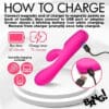 Pink toy charging instructions with USB cable.