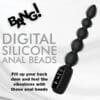 Black silicone anal beads with vibrations.