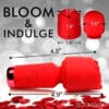 Red rose-shaped sex toy with measurements.
