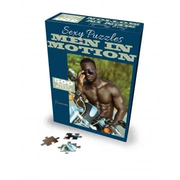 A 500-piece puzzle of a man on a motorcycle.