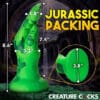 Green dinosaur-shaped silicone sex toy.