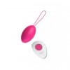 Pink egg-shaped device with a remote.