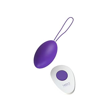 Purple and white intimate wellness device.