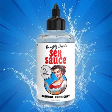 Naughty Jaris' Sex Sauce natural lubricant.