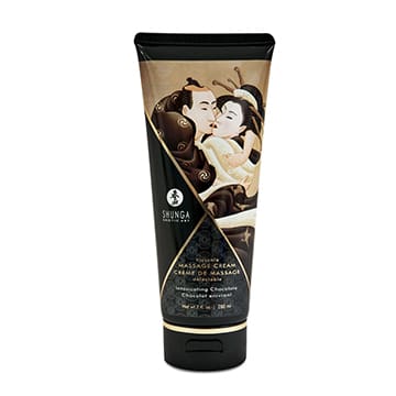 Shunga massage cream with chocolate scent.