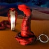 Red cobra keychain with light up eyes.