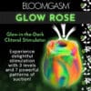 Glow-in-the-dark rose-shaped clitoral stimulator.