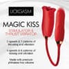 Red rose-shaped vibrator with gold accents.