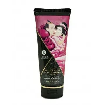 Shunga massage cream with raspberry flavor.