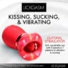 Red clitoral stimulator with vibrating lips.
