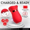 Red rechargeable toy shaped like a rose.