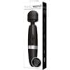 Black rechargeable body wand massager in box.