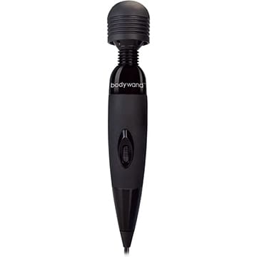 Black Body Wand massager with ribbed head.