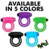 Five colorful "Bang!" brand cock rings.