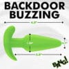 Green silicone butt plug with a handle.