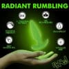 Green vibrating toy with various features.