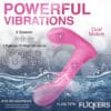 Pink vibrating toy with dual motors.