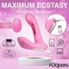 Pink rechargeable adult toy with charging cable.