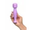 Purple silicone wand held in hand.