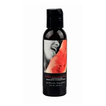 Watermelon scented massage lotion bottle.