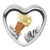 Heart-shaped tin with ice cream cone.