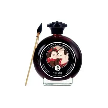 Shunga body paint with a brush.
