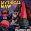 A red and black dragon-shaped sex toy.