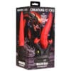 Red dragon shaped silicone dildo in box.