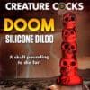 Red skull silicone dildo by Creature Cocks.