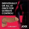 A brown cock ring with the Jock logo.